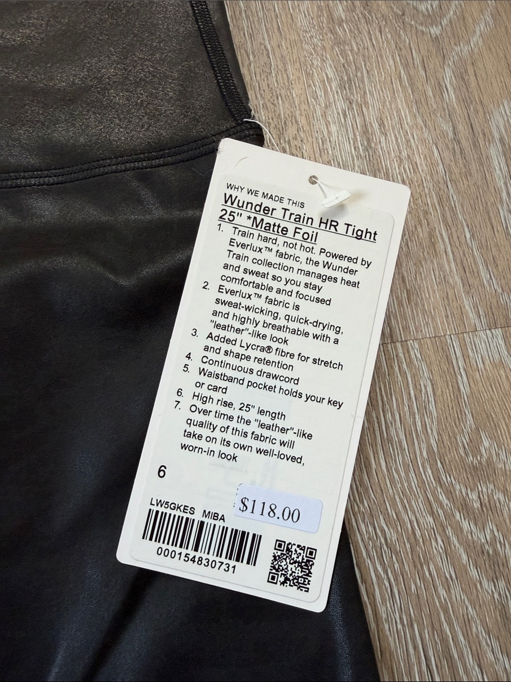 Lululemon High-Rise Matte Foil Black Leggings - Picture 3 of 8